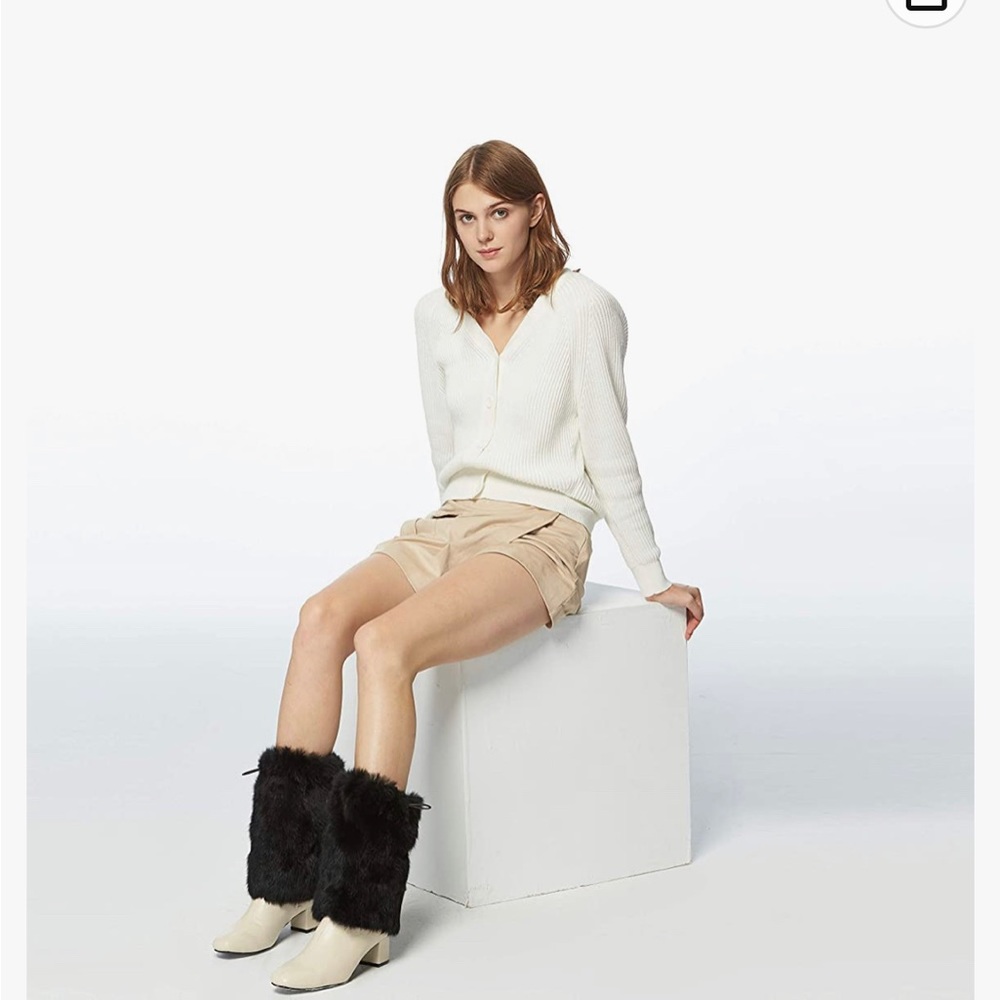 Legwarmers one size fits all with drawstring real fur. Sale!!